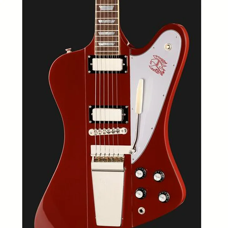Elektrische gitaar review Epiphone 1963 Firebird V Ember Red