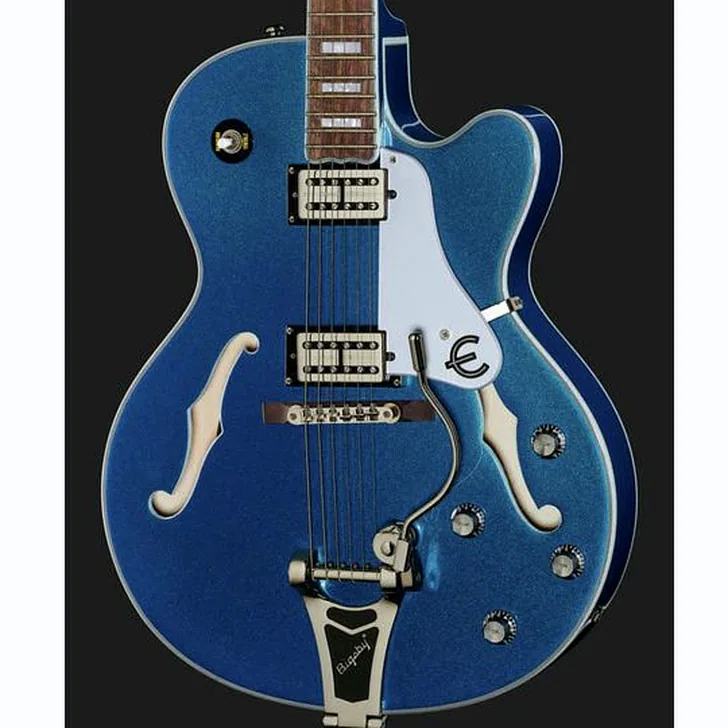Elektrische gitaar review Epiphone Emperor Swingster Delta Blue