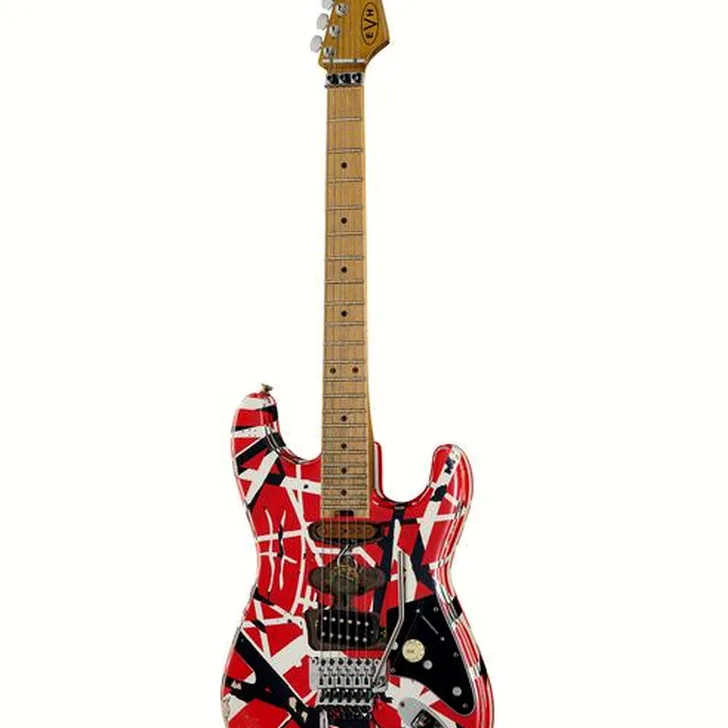 Elektrische gitaar review Evh Frankie Striped MN Relic R/W/B