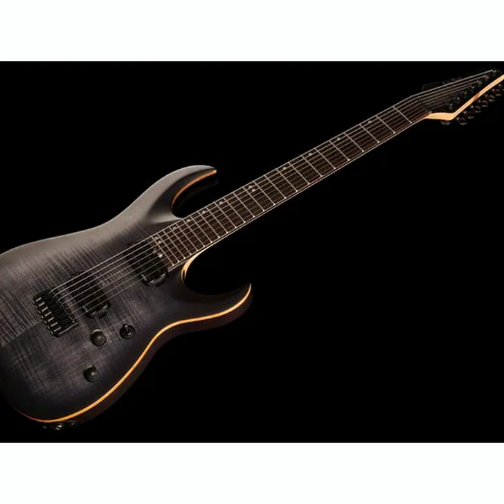 Elektrische gitaar review Harley Benton Amarok-7 BKNT Flame Burst