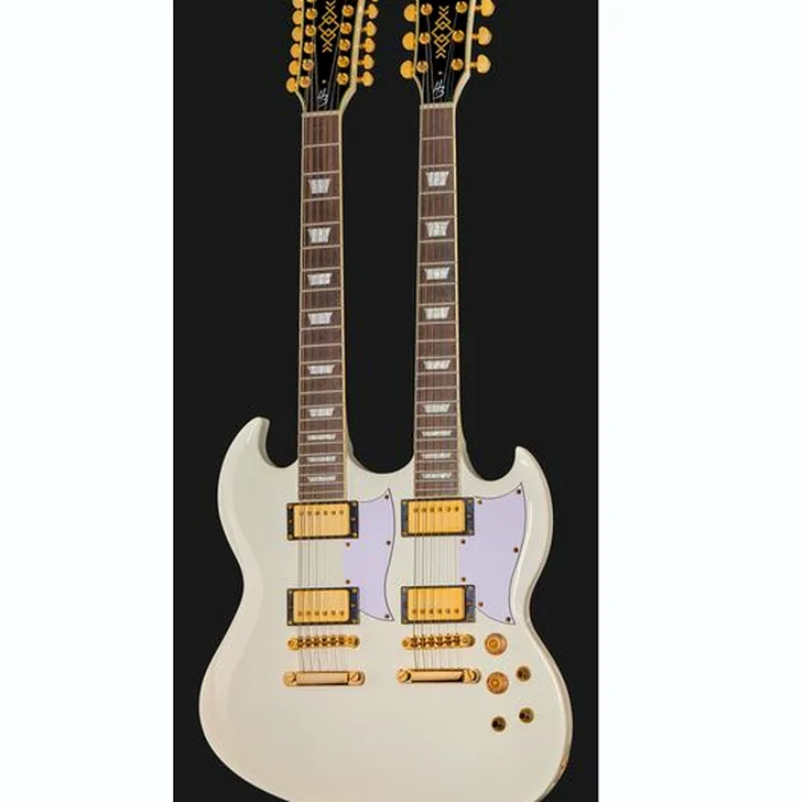 Elektrische gitaar review Harley Benton DC-Custom II 612 White