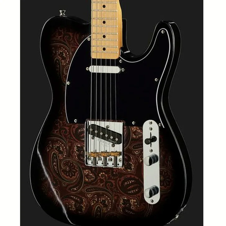 Elektrische gitaar review Harley Benton TE-70 Black Paisley