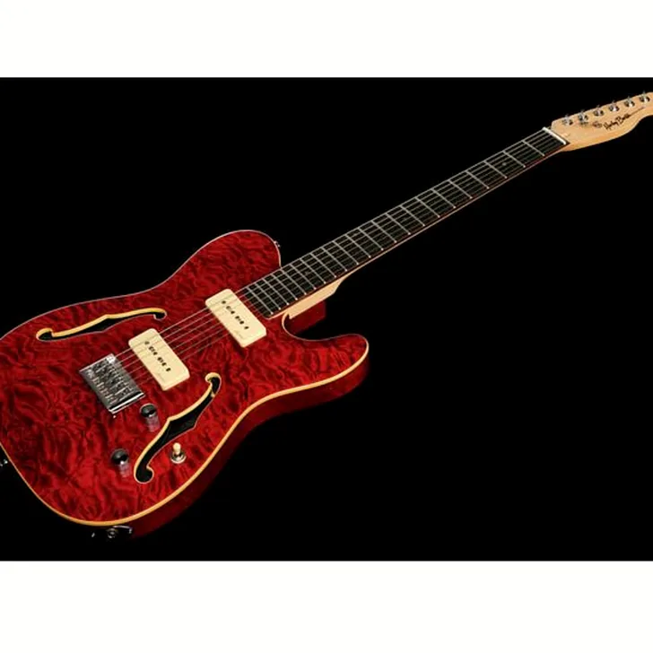 Elektrische gitaar review Harley Benton TE-90QM Trans Red