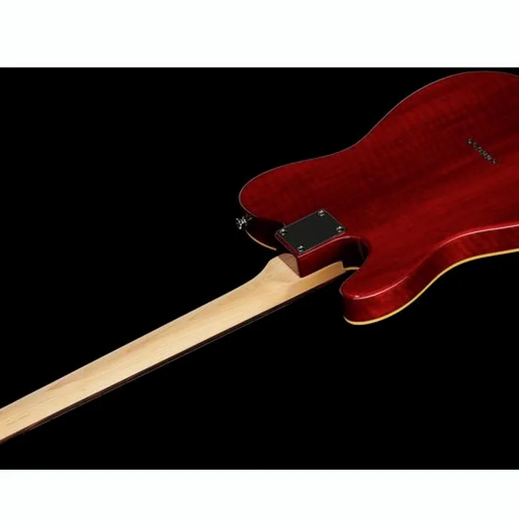Elektrische gitaar review Harley Benton TE-90QM Trans Red