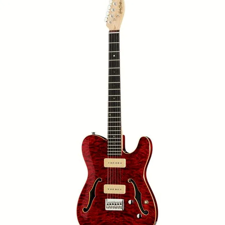 Elektrische gitaar review Harley Benton TE-90QM Trans Red