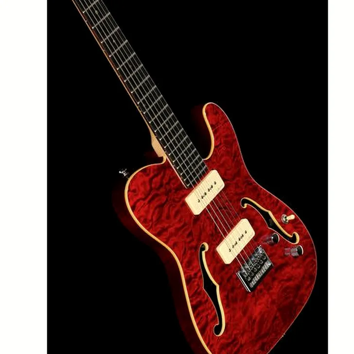 Elektrische gitaar review Harley Benton TE-90QM Trans Red