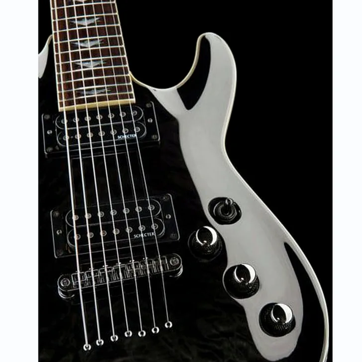 Elektrische gitaar review Schecter Omen Extreme 7 STBLK